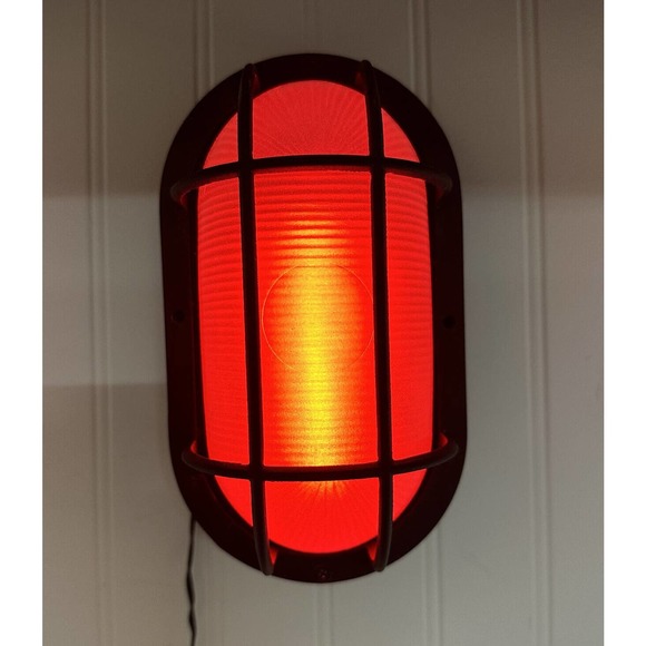 Minispotlight.com 12v Oval Caged Red LED Haunted House Escape Room 8.5” X 4.5” - Picture 1 of 8